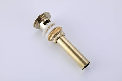 Brushed Gold Bathroom Sink Faucet single handle with pop up overflow brass drain