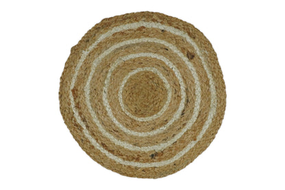 100% ALL NATURAL FIBER HAND BRAIDED BOHO ROUND JUTE RUG