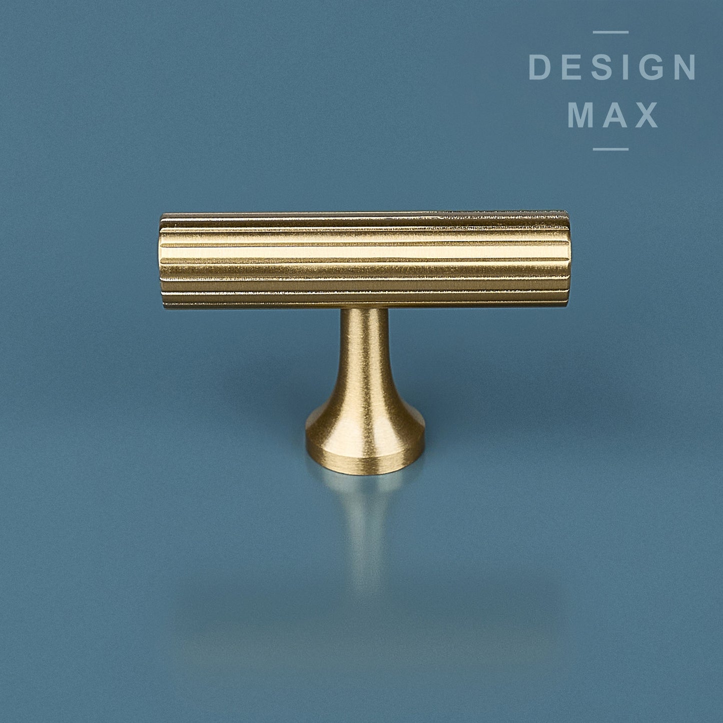 Signature Satin Brass Modern T Striped Handles