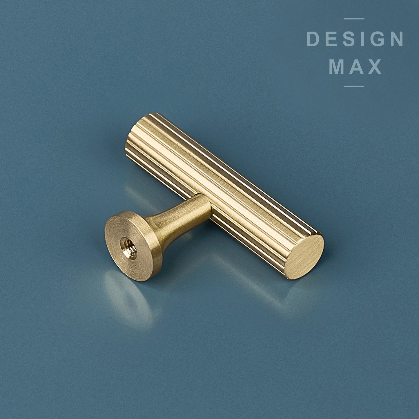 Signature Satin Brass Modern T Striped Handles