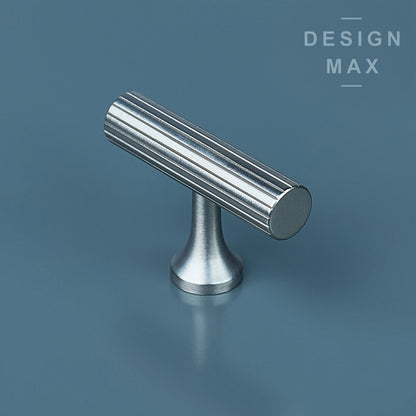 Signature Satin Silver Modern T Striped Handles