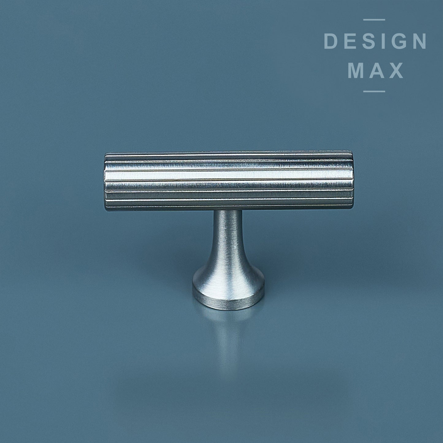 Signature Satin Silver Modern T Striped Handles