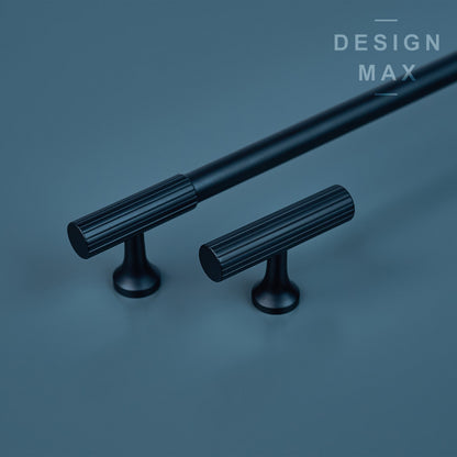 Signature Matte Black Modern Striped Pull Handles