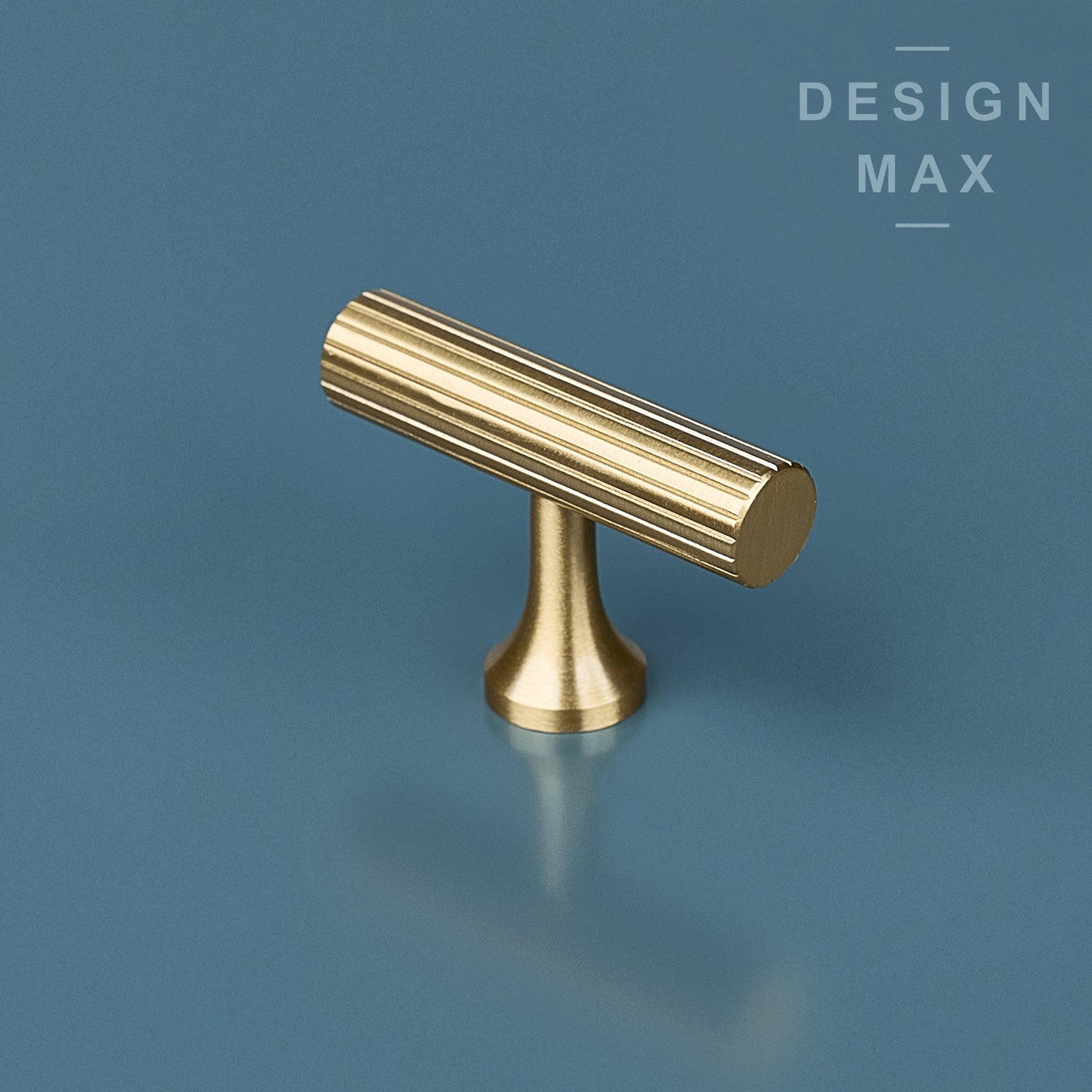 Signature Satin Brass Modern T Striped Handles