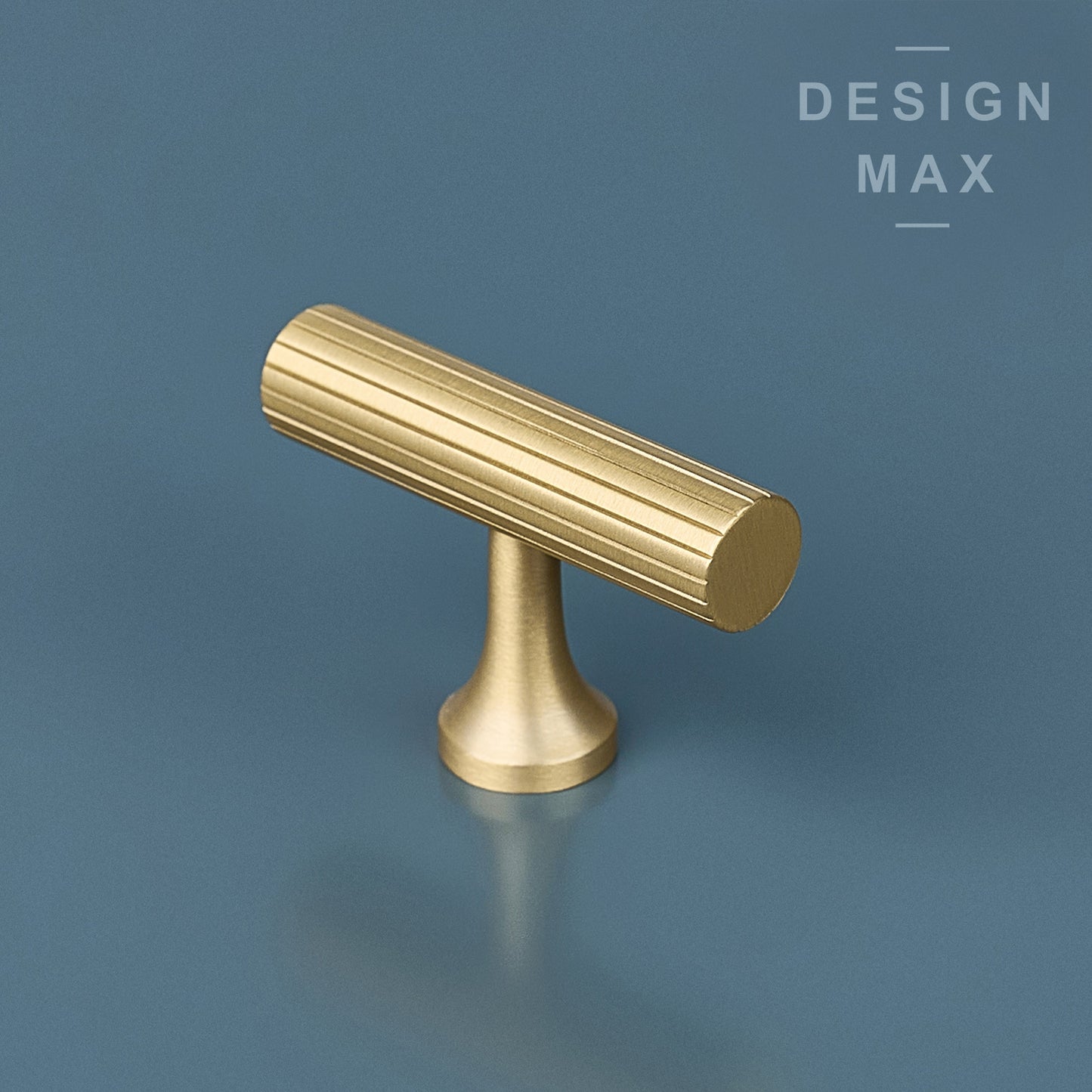 Signature Satin Brass Modern T Striped Handles