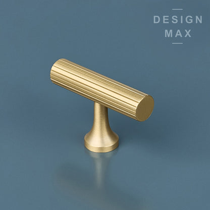 Signature Satin Brass Modern T Striped Handles