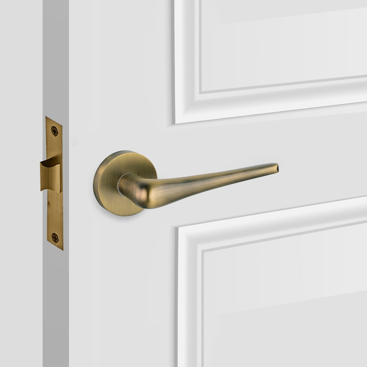 Smooth Modern Brass Passage Door Lever