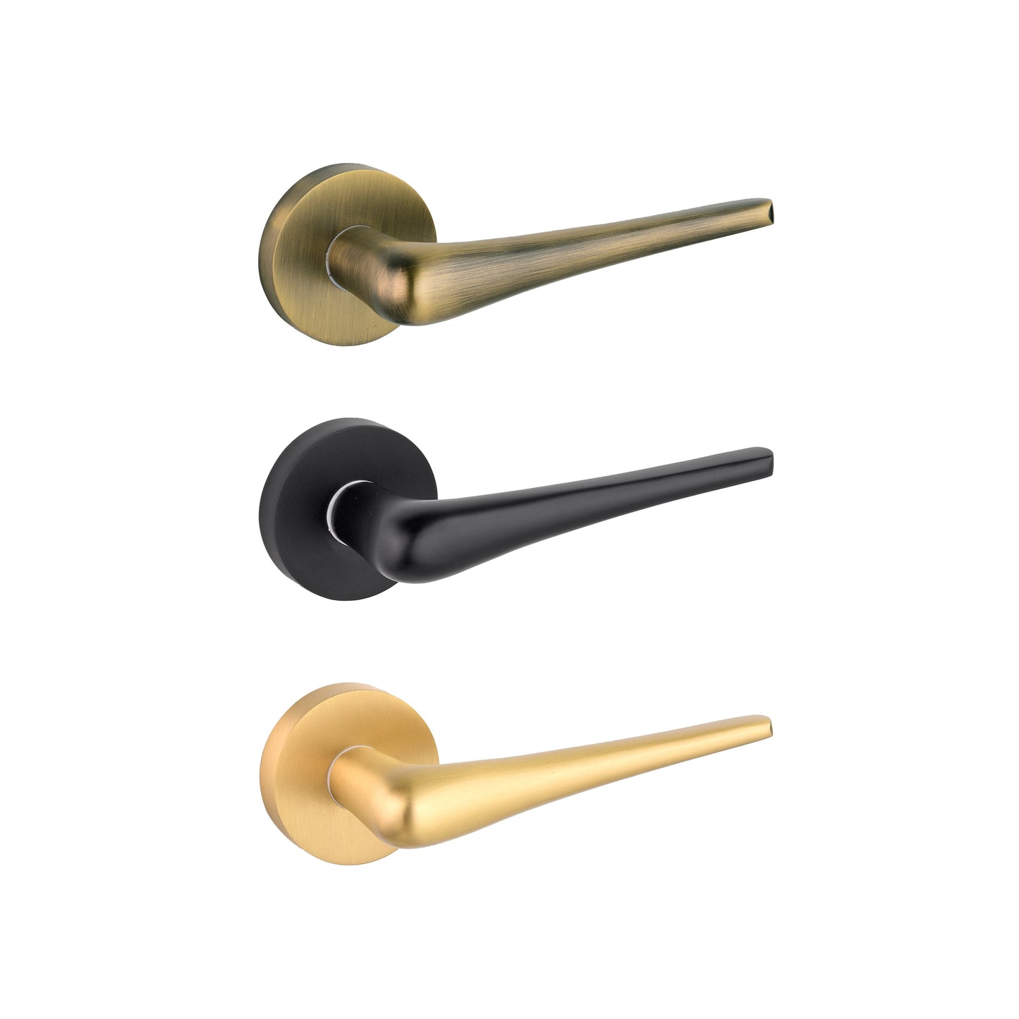 Smooth Modern Brass Passage Door Lever