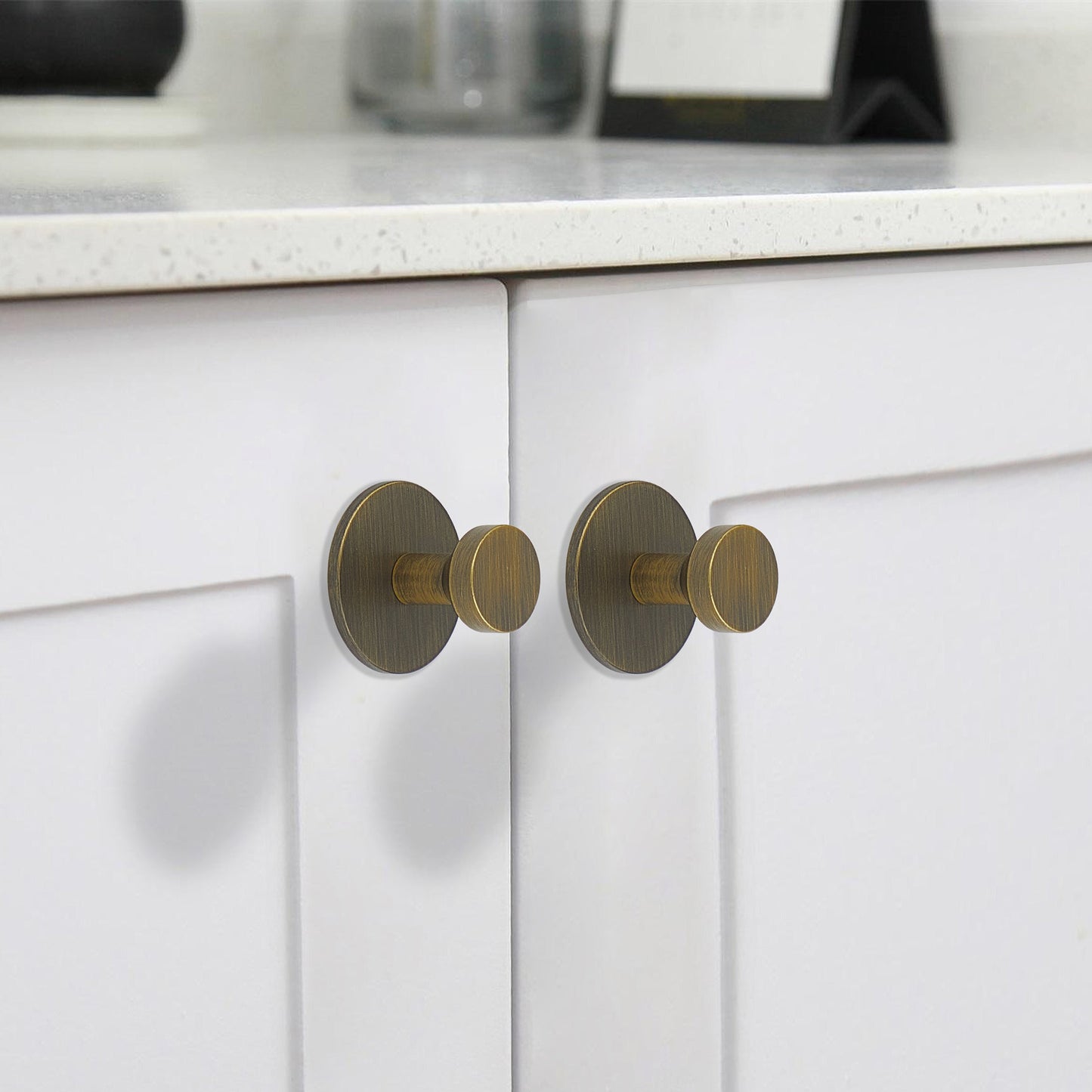 Solid Antiqued Brass Cabinet Knob