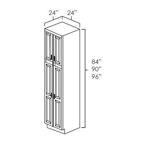 Riley & Higgs 24 Inch Rustic Shaker Tall Bathroom Linen Cabinet