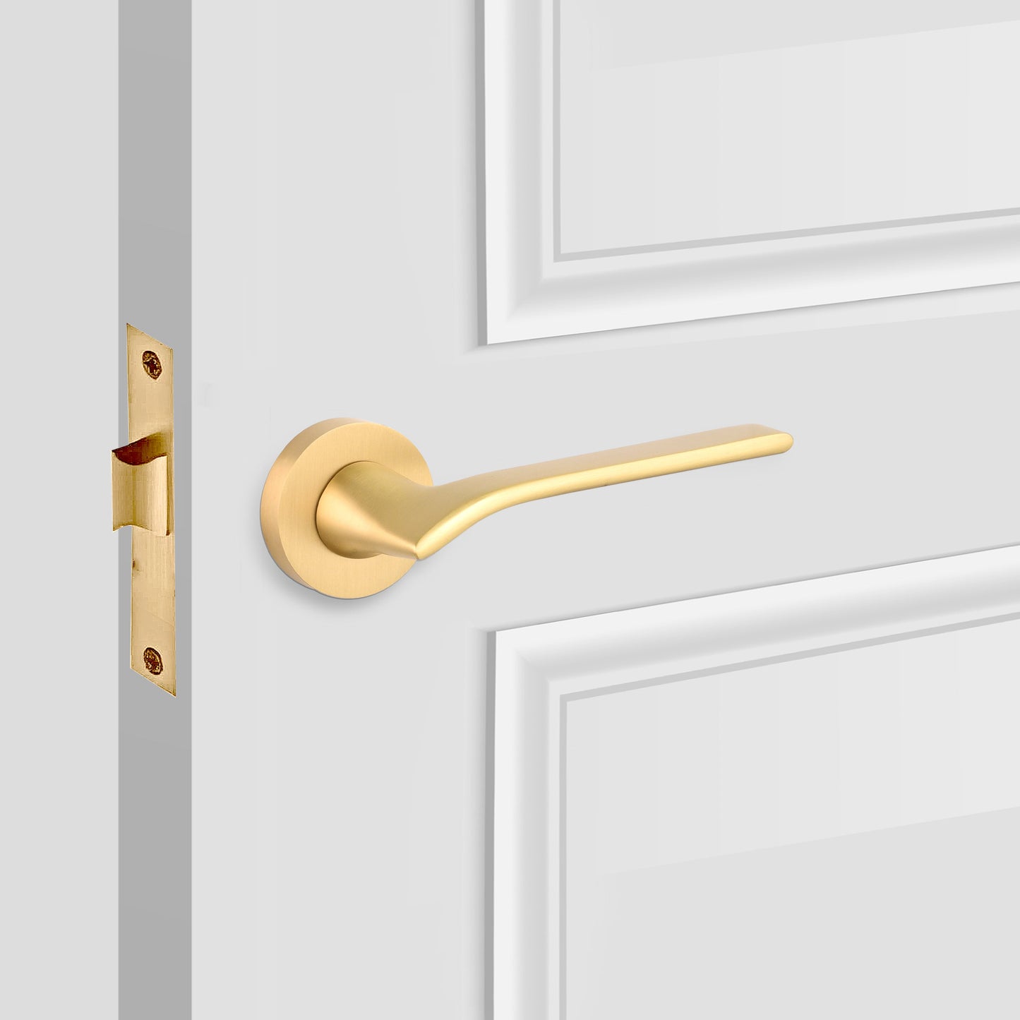 Passage Brass Round Rosette Door Levers