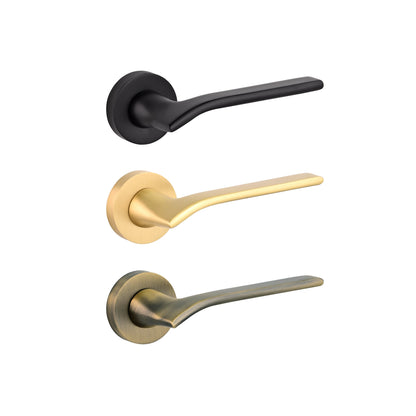 Passage Brass Round Rosette Door Levers