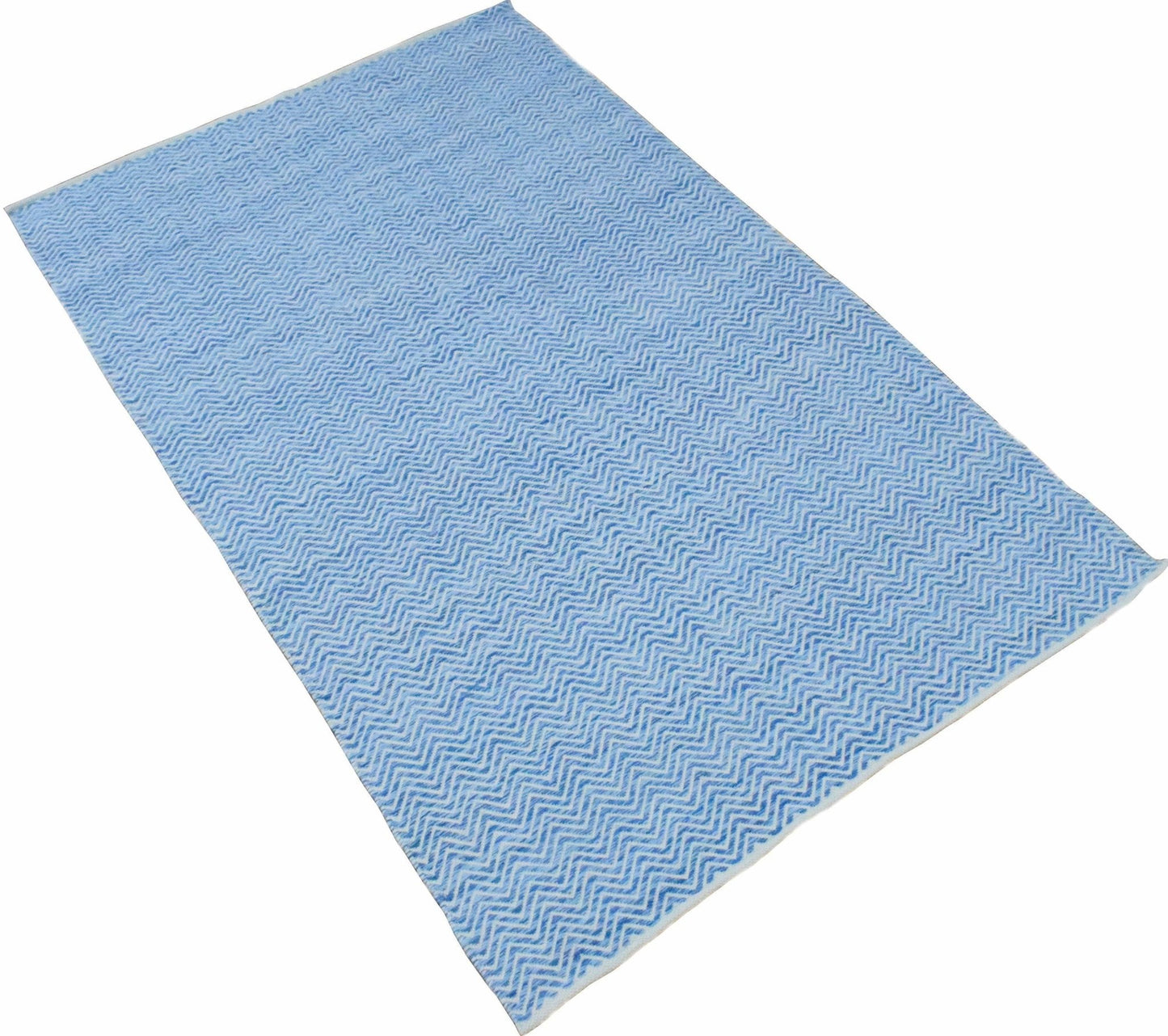 Dhurrie Rug - Blue Chevron Rug