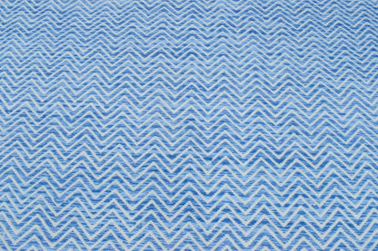 Dhurrie Rug - Blue Chevron Rug