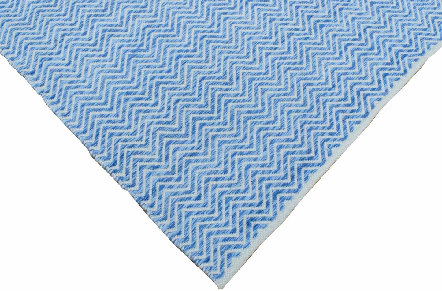 Dhurrie Rug - Blue Chevron Rug