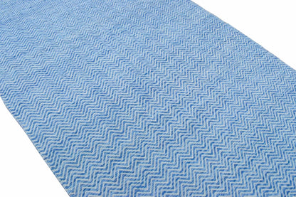 Dhurrie Rug - Blue Chevron Rug