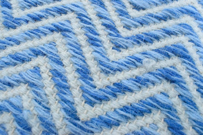 Dhurrie Rug - Blue Chevron Rug