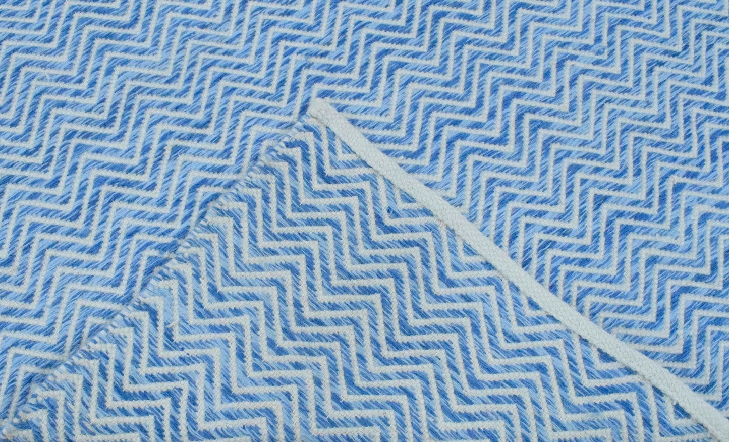 Dhurrie Rug - Blue Chevron Rug