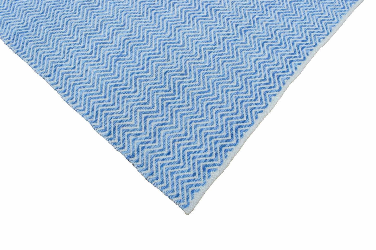 Dhurrie Rug - Blue Chevron Rug