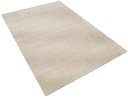 Solid Beige Rug, Low Pile, No Shedding