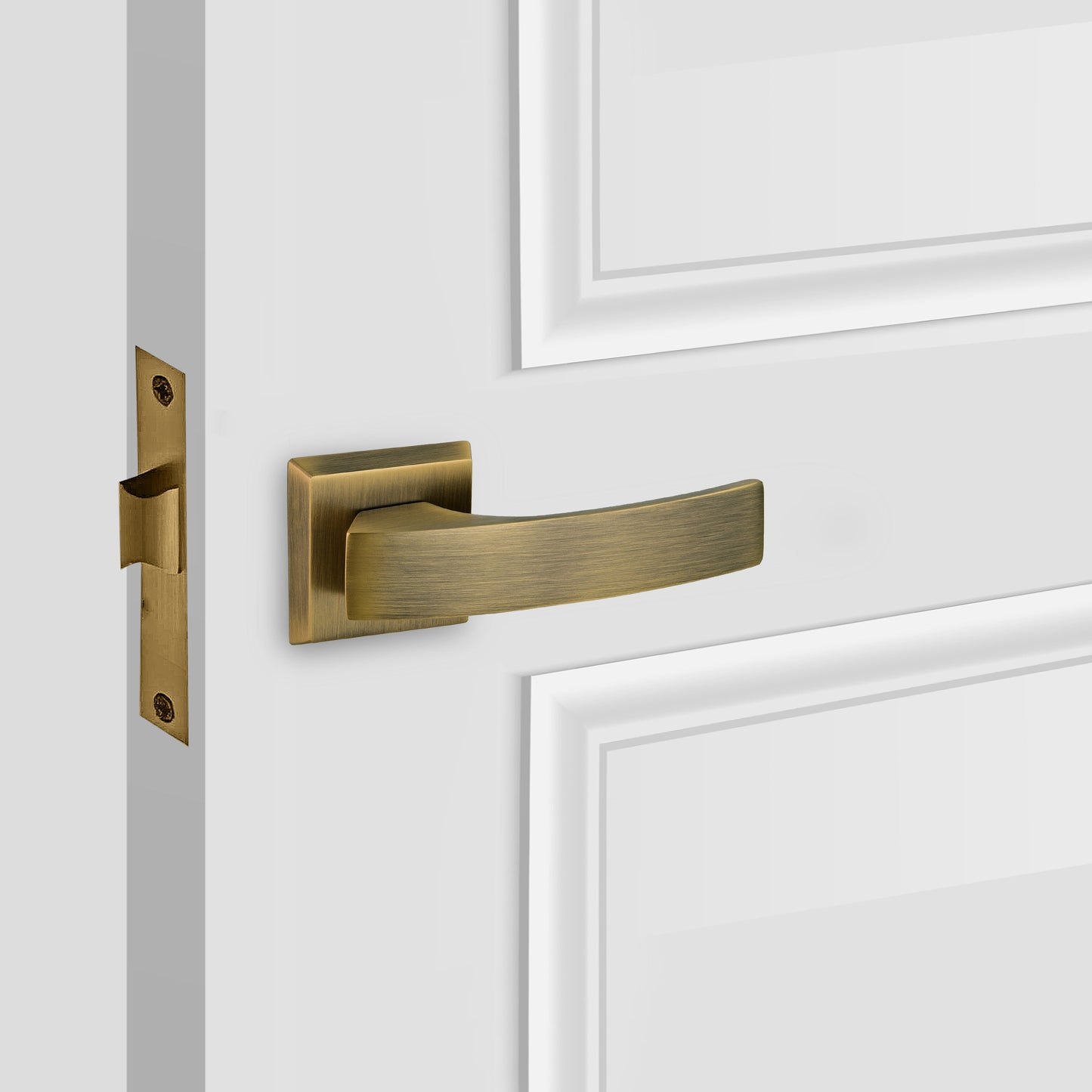 Square Rosette Door Lever Passage Handles