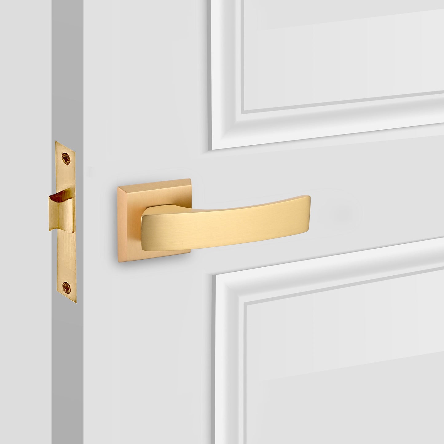 Square Rosette Door Lever Passage Handles