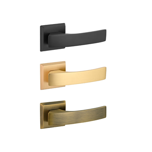 Square Rosette Door Lever Passage Handles