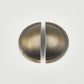 Half Circle Antiqued Brass Knob Handles