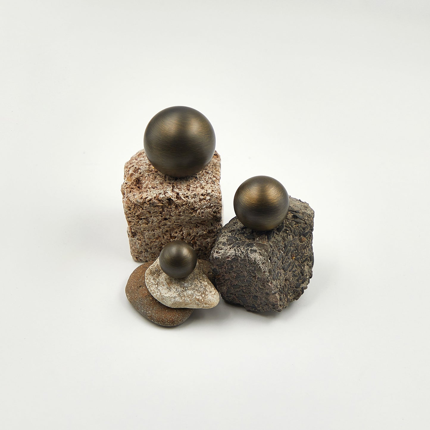 Sphere Antiqued Brass Knob Handles