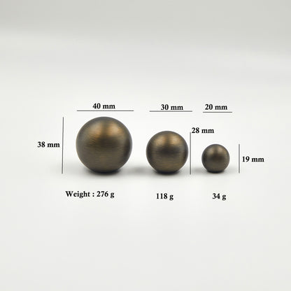 Sphere Antiqued Brass Knob Handles