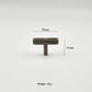 Knurled Solid Brass T Knob Cabinet Handles