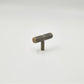 Knurled Solid Brass T Knob Cabinet Handles