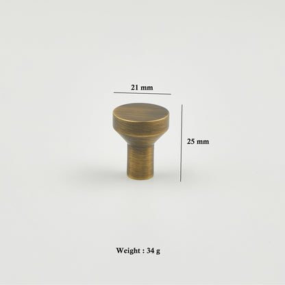 Solid Antiqued Brass Cabinet Knob