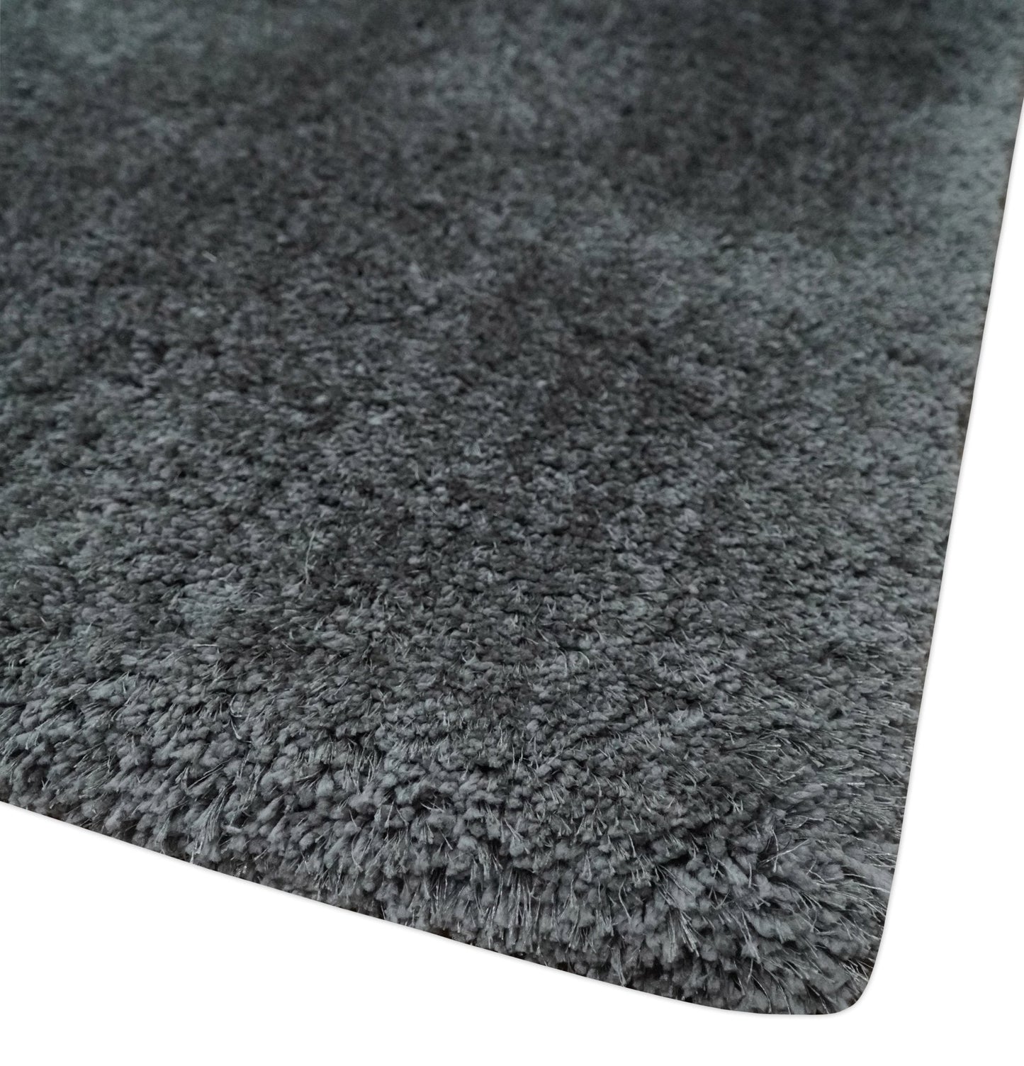 Hand Woven Shag Charcoal Art Silk Soft Viscose Area Rug