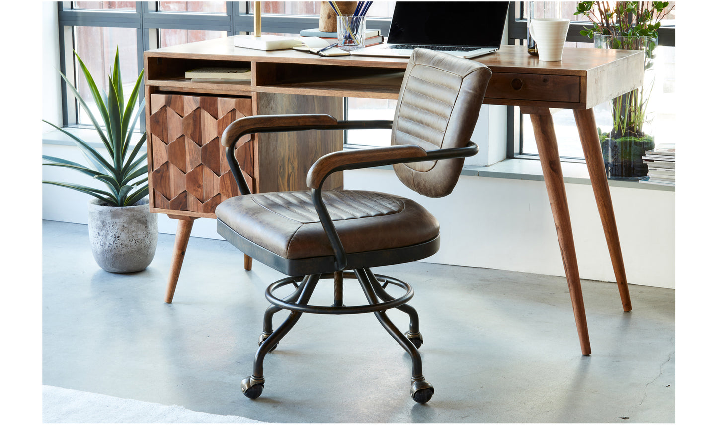 Foster Desk Chair Light Brown