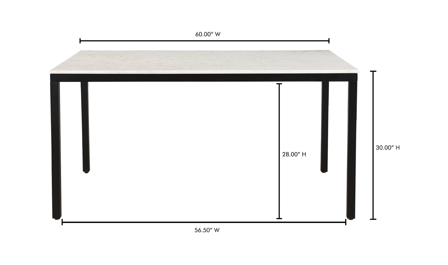 Parson Marble Small Dining Table White