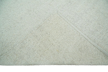 Chunky Soft Flatweave Solid White Handwoven Area Rug