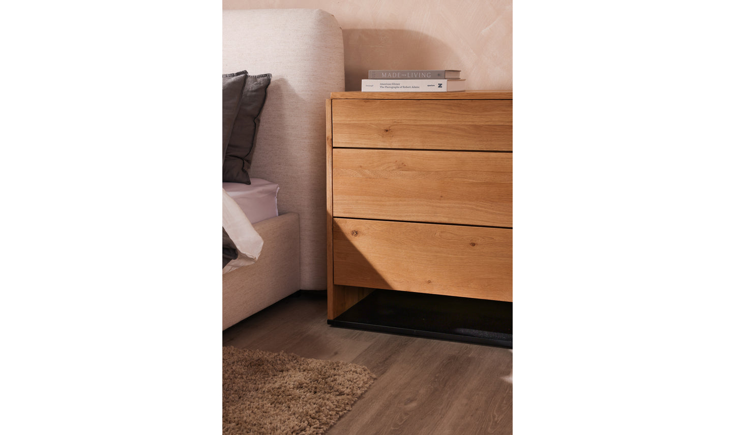 Quinton 3 Drawer Nightstand Natural Oak