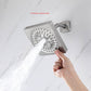 12-Inch Flush-Mount Brushed Nickel Thermostatic Shower Faucet:3-Way Control, 64-Color LED, Bluetooth Music, and Regular Head