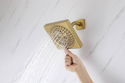 12-inch Or 16-inch Or 6'' Wall-Mount Brushed Gold 3-Way Thermostatic Shower Valve System: Versatile Functionality and Stunning Design