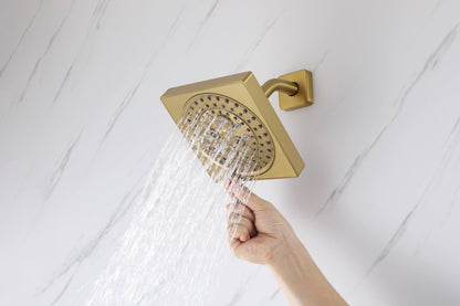 12-inch Or 16-inch Or 6'' Wall-Mount Brushed Gold 3-Way Thermostatic Shower Valve System: Versatile Functionality and Stunning Design