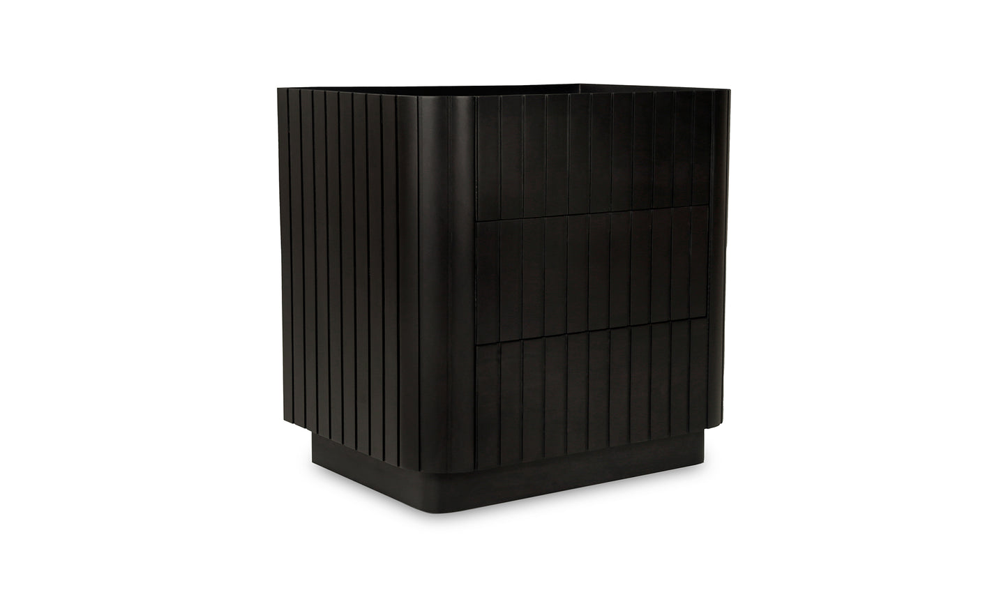 POVERA 3 DRAWER NIGHTSTAND BLACK