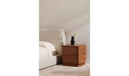 Round Off Tall Nightstand Walnut Brown Large