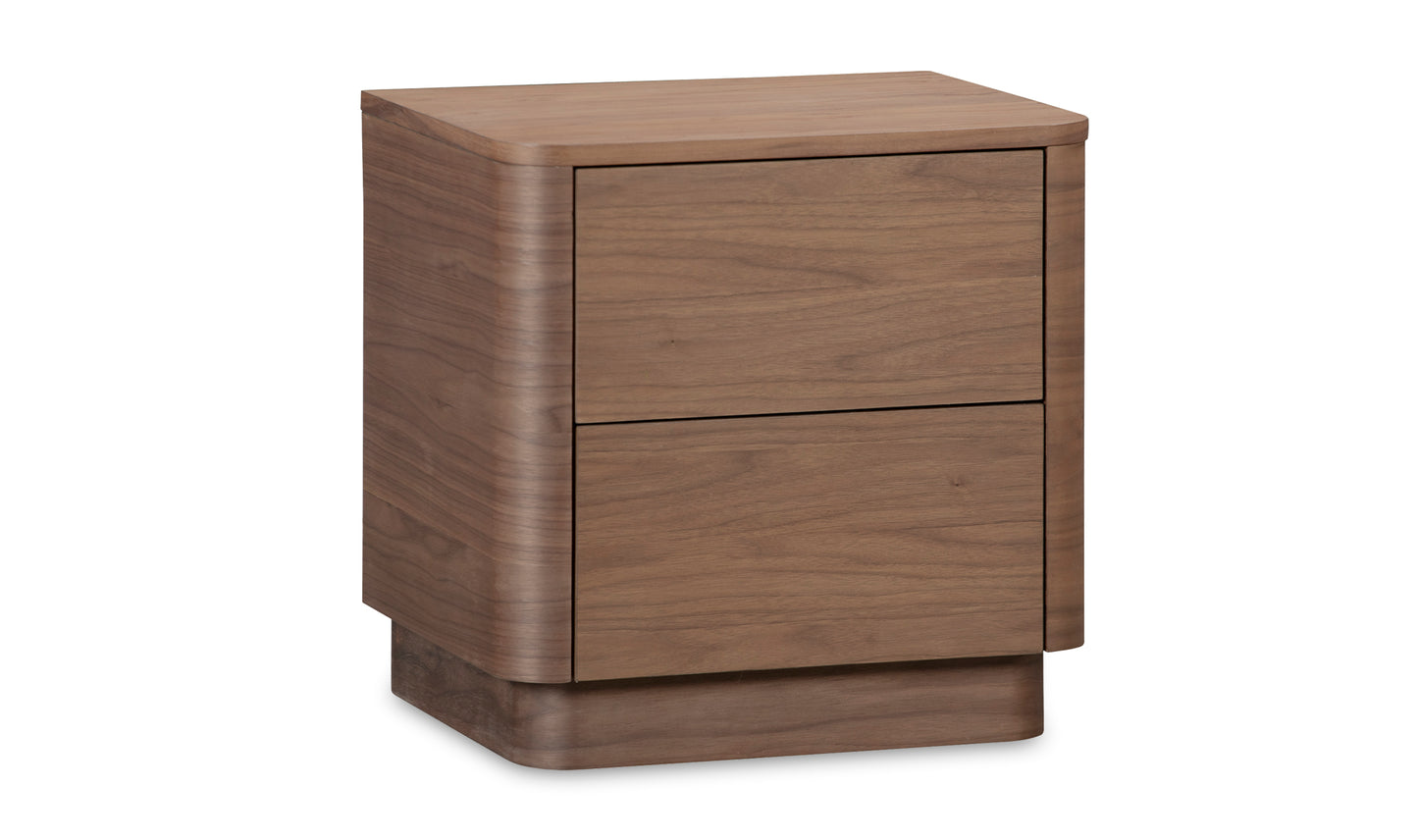 Round Off Tall Nightstand Walnut Brown Large