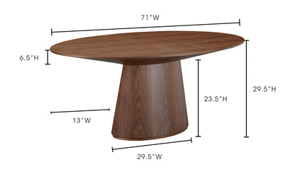 Otago Dining Table Walnut Oval