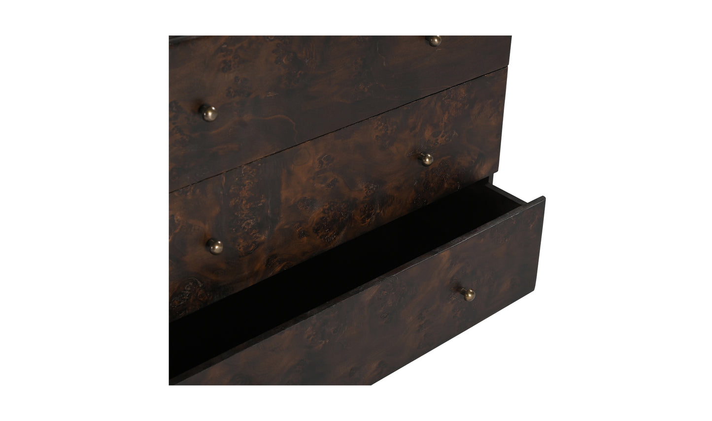 York Brown 3 Drawer Nightstand