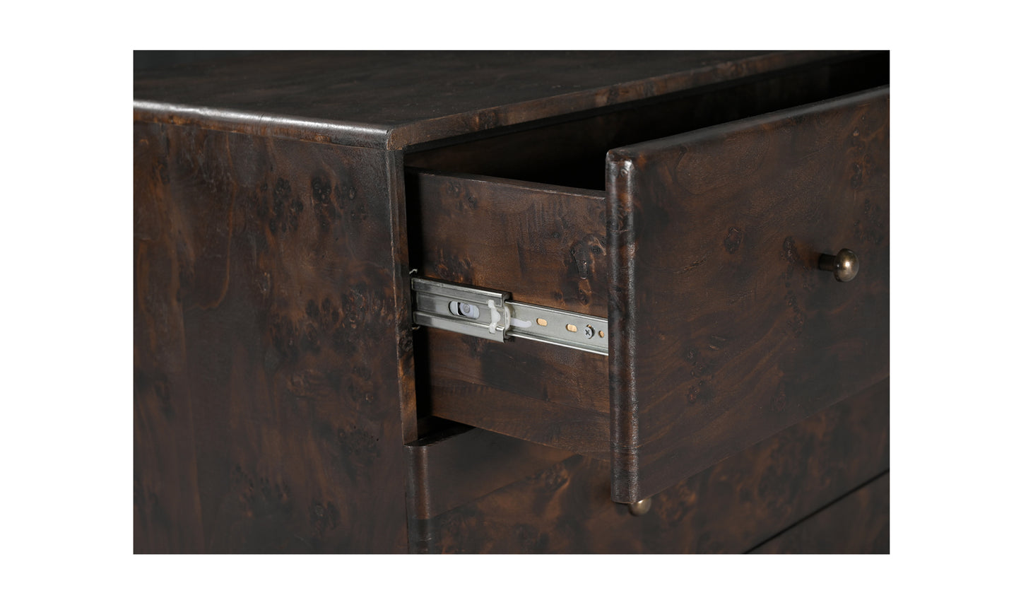 York Brown 3 Drawer Nightstand