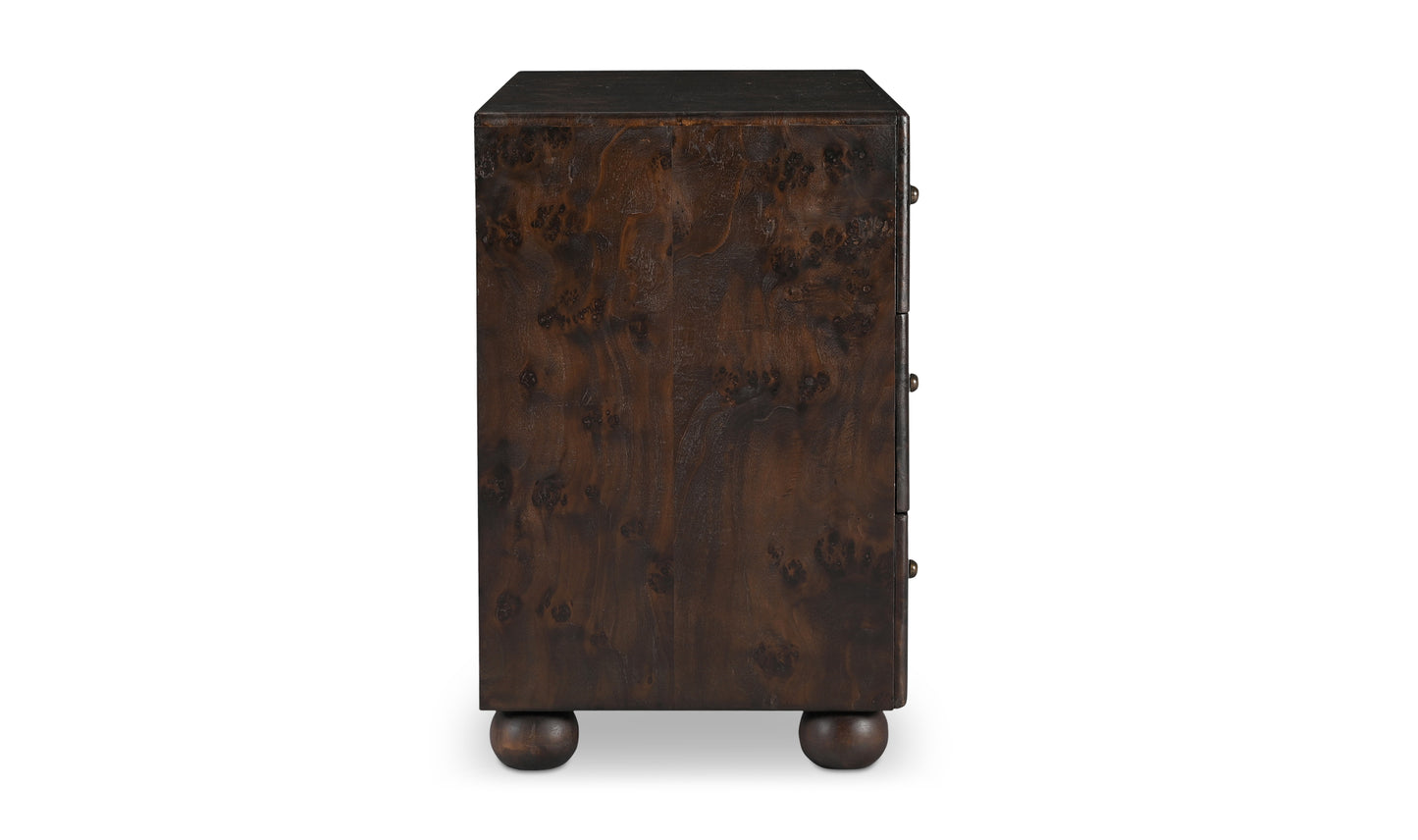 York Brown 3 Drawer Nightstand