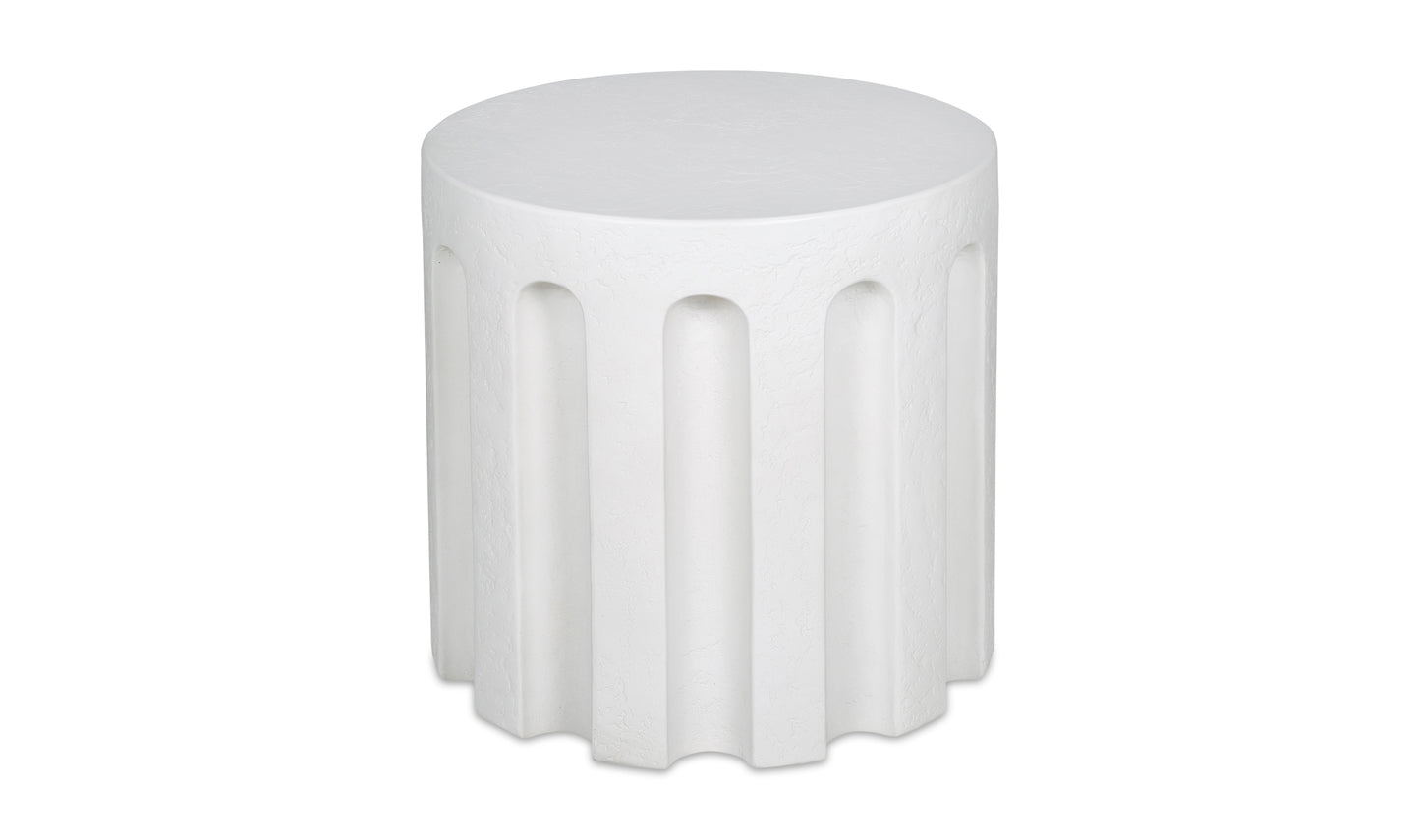 Eris Outdoor Accent Table White