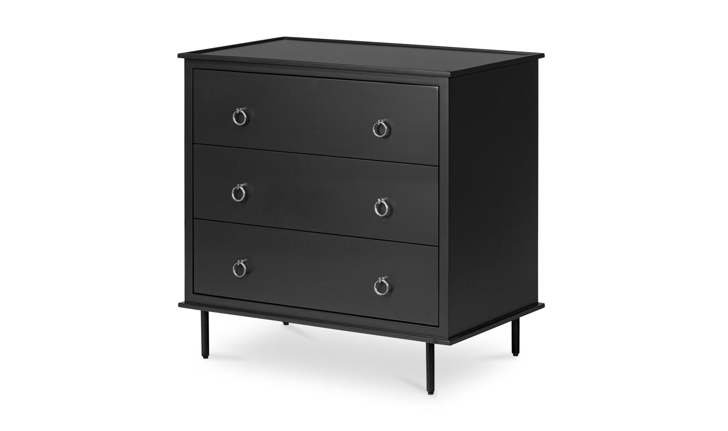 REAGAN 3 DRAWER NIGHTSTAND DEEP BLACK